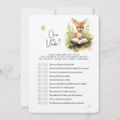 Invitation Jeu de Baby Shower Cerf "Au-dessus ou en dessous" (Devant)