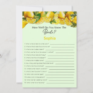 Invitation Jeu de Baby Shower : Connaissez-vous bien la Marié