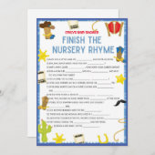 Invitation Jeu de Baby shower Cowboy - Nom modifiable, taille (Devant / Derrière)