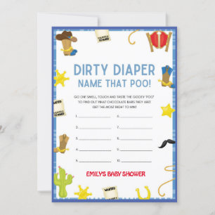 Invitation Jeu de Baby shower Cowboy - Nom modifiable, taille