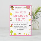 Invitation Jeu de Baby shower Cowgirl - Nom modifiable, taill (Debout devant)