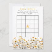 Invitation Jeu de Baby shower de Boho Jaune Fleur sauvage (Devant)
