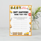 Invitation Jeu de Baby shower de construction - Nom modifiabl (Debout devant)