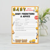 Invitation Jeu de Baby shower de construction - Nom modifiabl (Debout devant)