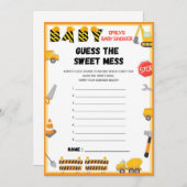 Invitation Jeu de Baby shower de construction - Nom modifiabl (Devant / Derrière)