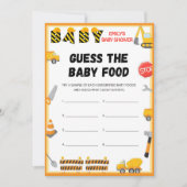 Invitation Jeu de Baby shower de construction - Nom modifiabl (Devant)