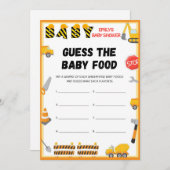 Invitation Jeu de Baby shower de construction - Nom modifiabl (Devant / Derrière)