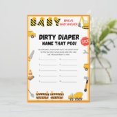 Invitation Jeu de Baby shower de construction - Nom modifiabl (Debout devant)