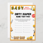 Invitation Jeu de Baby shower de construction - Nom modifiabl (Devant / Derrière)