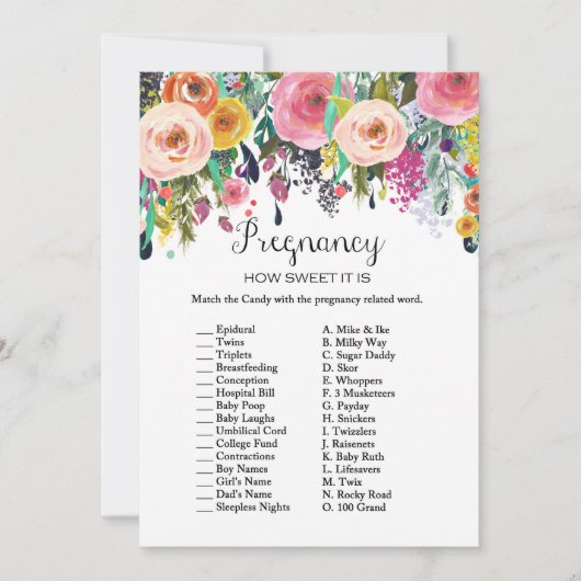 Invitation Jeu de Baby shower de jardin avec réponse en 5 x 7 (Devant)