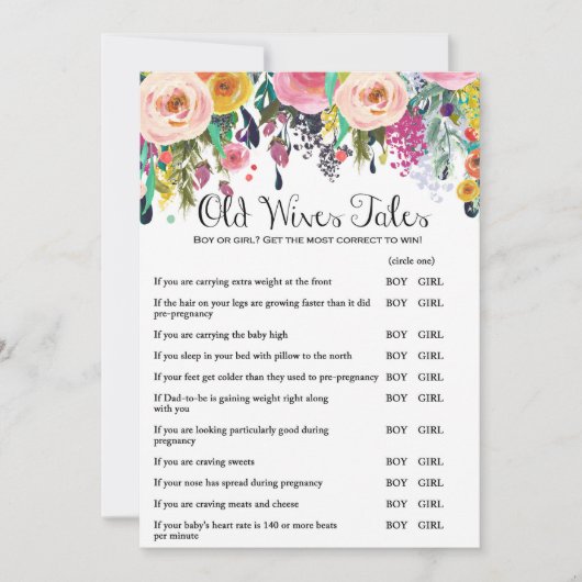 Invitation Jeu de Baby shower de jardin avec réponse retour t (Devant)