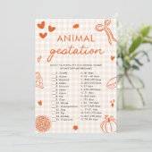 Invitation Jeu de Baby shower de la manifestation animale tir (Debout devant)
