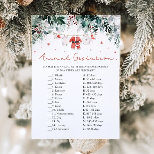 Invitation Jeu de Baby shower de manifestation animale de Noë