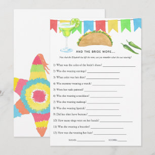 Invitation Jeu de Baby Shower de Mariage Taco Fiesta Mexicain