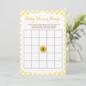 Invitation Jeu de Baby shower de tournesol jaune (Debout devant)