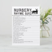 Invitation Jeu de Baby shower du quiz de rime de la pépinière (Debout devant)