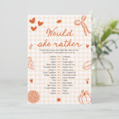 Invitation Jeu de Baby Shower "Fall Hand Drawn" : Préférerait (Debout devant)