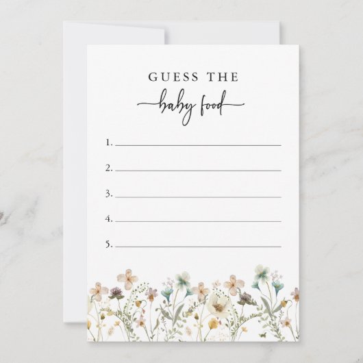 Invitation Jeu de Baby shower floral (Devant)