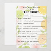 Invitation Jeu de Baby Shower Floral Citronné pour une Mariée (Devant / Derrière)