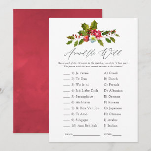 Invitation Jeu de Baby Shower Floral de Noël sur le thème du