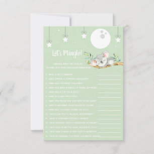 Invitation Jeu de baby shower Koala endormi Let's Mingle! Inv
