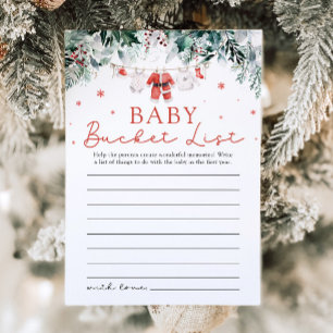 Invitation Jeu de Baby Shower Liste de Choses à Faire Santa B