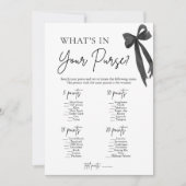 Invitation Jeu de Baby Shower Mariage 'Black Bow What's In Yo (Devant)