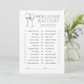 Invitation Jeu de Baby Shower Mariage Doodle Wine Would She R (Debout devant)