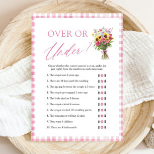 Invitation Jeu de Baby Shower Mariage Fleurs Roses Sur ou Sou