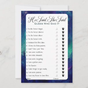 Invitation Jeu de Baby Shower Mariage Il a Dit Elle a Dit