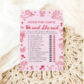 Invitation Jeu de Baby Shower Mariage Rose Saint Valentin Il