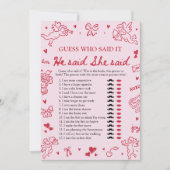 Invitation Jeu de Baby Shower Mariage Rose Saint Valentin Il (Devant)