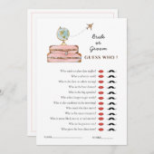 Invitation Jeu de baby shower 'Miss à Mme. 'Devinez qui' (Devant / Derrière)