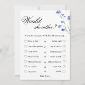 Invitation Jeu de Baby Shower Moderne, Qui connaît la Mariée (Devant)