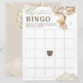 Invitation Jeu de Baby Shower Neutre avec Ours et Ballons (Devant / Derrière)