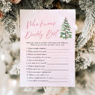 Invitation Jeu de Baby Shower 'Noël, Qui Connaît le mieux Pap