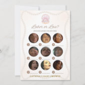 Invitation Jeu de Baby Shower Perle - Nom éditable, 5x7 (Devant)