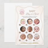 Invitation Jeu de Baby Shower Perle - Nom éditable, 5x7 (Devant / Derrière)