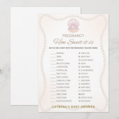 Invitation Jeu de Baby Shower Perle - Nom éditable, 5x7 (Devant / Derrière)