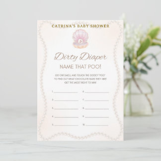 Invitation Jeu de Baby Shower Perle - Nom éditable, 5x7