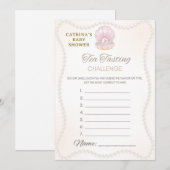 Invitation Jeu de Baby Shower Perle - Nom éditable, 5x7 (Devant / Derrière)