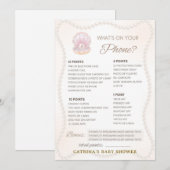 Invitation Jeu de Baby Shower Perle - Nom éditable, 5x7 (Devant / Derrière)