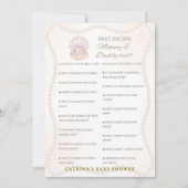 Invitation Jeu de Baby Shower Perle - Nom éditable, 5x7 (Devant)