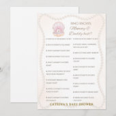 Invitation Jeu de Baby Shower Perle - Nom éditable, 5x7 (Devant / Derrière)