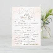 Invitation Jeu de Baby Shower Perle - Nom éditable, 5x7 (Debout devant)