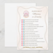 Invitation Jeu de Baby Shower Perle - Nom éditable, 5x7 (Devant / Derrière)