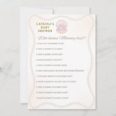 Invitation Jeu de Baby Shower Perle - Nom éditable, 5x7 (Devant)