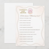 Invitation Jeu de Baby Shower Perle - Nom éditable, 5x7 (Devant / Derrière)