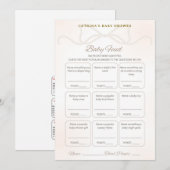 Invitation Jeu de Baby Shower Perle - Nom éditable, 5x7 (Devant / Derrière)