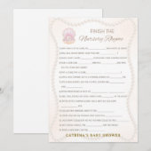 Invitation Jeu de Baby Shower Perle - Nom éditable, 5x7 (Devant / Derrière)